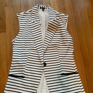 Express Black and White Striped Vest